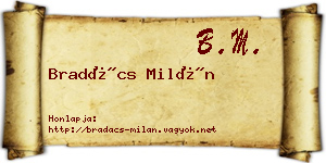 Bradács Milán névjegykártya