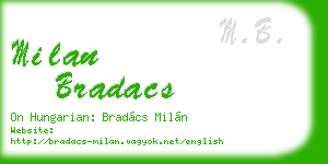 milan bradacs business card